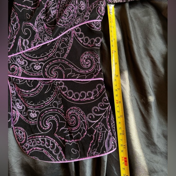 Alex Evenings Pink And Black Sparkly Paisley Cardigan Dressy Blazer LP NWT - Picture 10 of 11